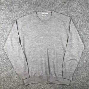 Peter Millar Sweater Mens XL Gray 100% Merino Wool Pullover Crew Neck